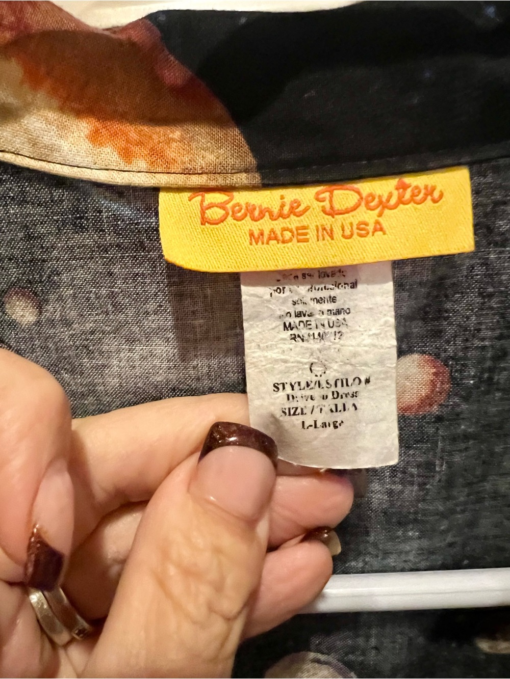 Bernie Dexter Black Dress with Planets Print HTF